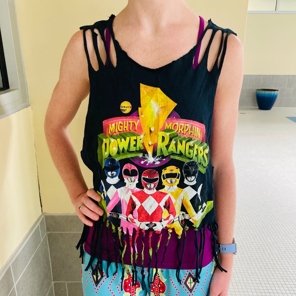 Power Rangers Sz M Upcycle Y2k Fringe Awesome Tank